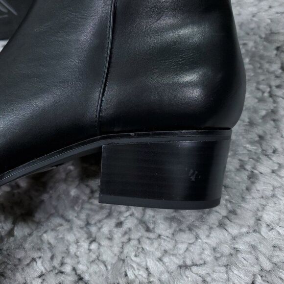 READ Lane Bryant 10 Wide Ankle Boots Booties Faux Leather Block Heel Black 10W - Picture 8 of 12